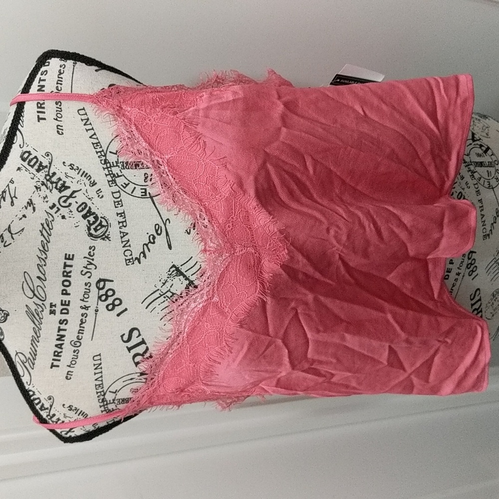 NWT Nordstrom BP Open Edit Eyelash Lace Trim Satin Camisole XL